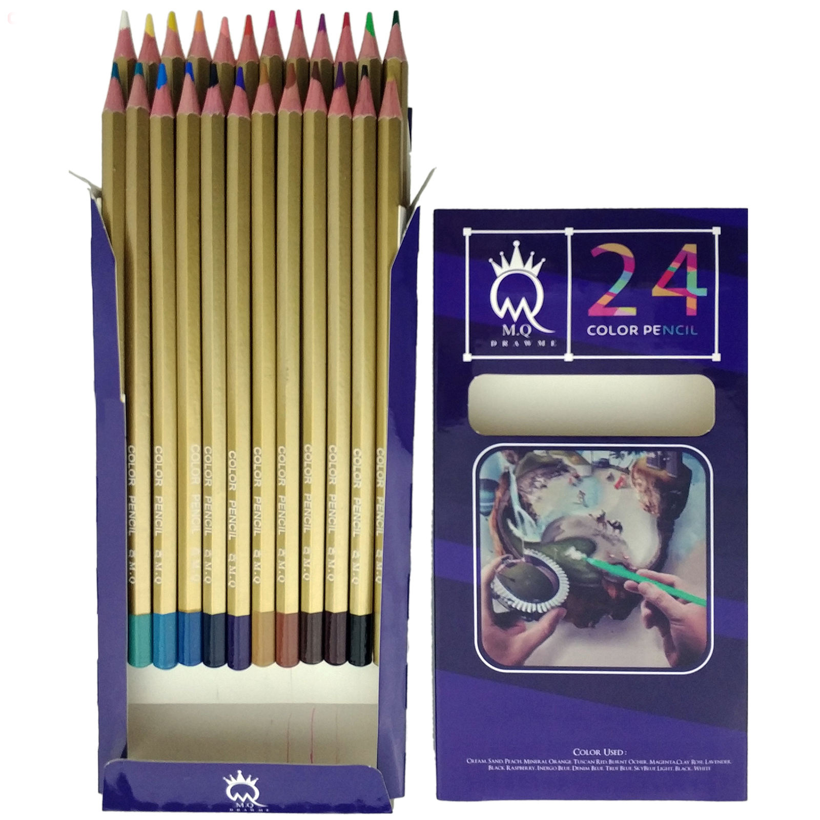 مداد رنگی 24 رنگ ام کیو مدل 00024G