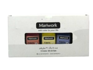 رنگ پارچه ماری ورک | ست ۵ رنگ ۳۰ میل | شامل رنگ های اصلی + سیاه، سفید