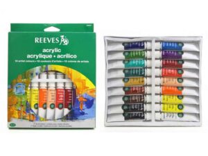 رنگ اکریلیک ۱۸ رنگ ریوز حجم ۱۰ میلی لیتر