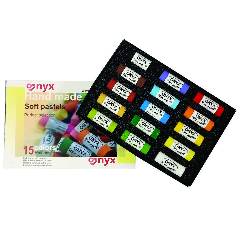 پاستل گچی حرفه ای 15 رنگ نیمه onyx